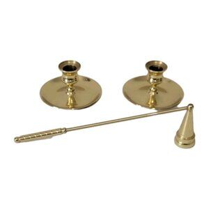 Baldwin Brass Candlestick Holders Set Of 2 Includes Snuffer